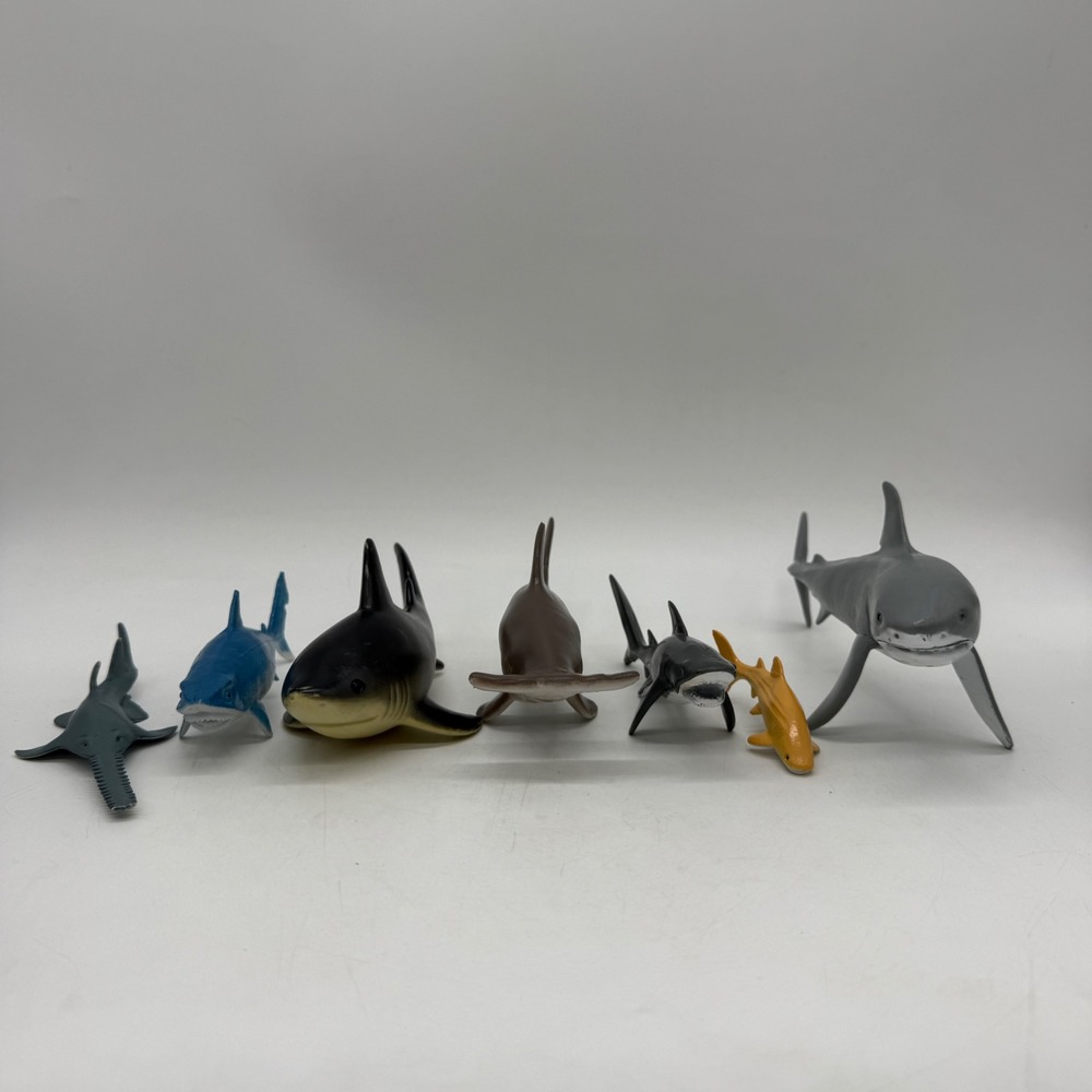 Unbranded Shark Toy Figures Kids Hammerhead Sawfish 7pc Lot
